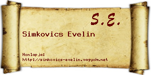 Simkovics Evelin névjegykártya